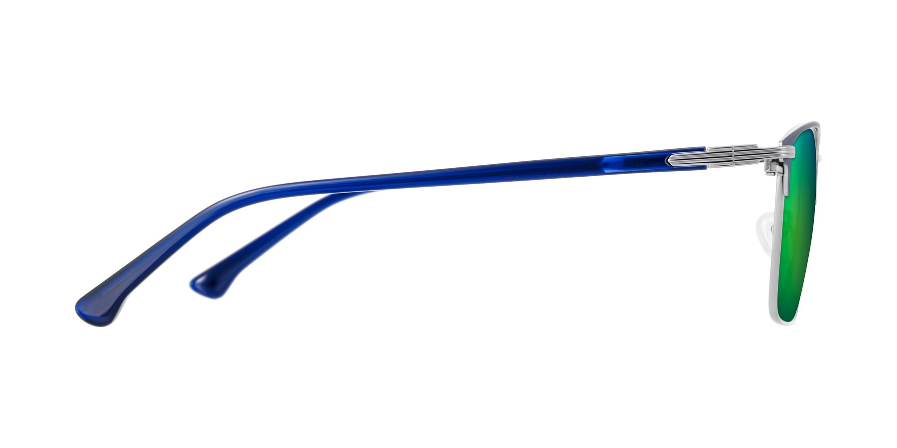 Side of Casaku in Blue/Silver with Green Mirrored Lenses