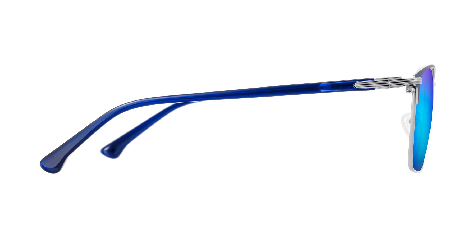Side of Casaku in Blue/Silver with Blue Mirrored Lenses