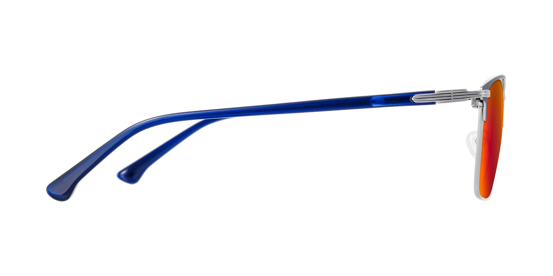 Side of Casaku in Blue/Silver with Red Gold Mirrored Lenses