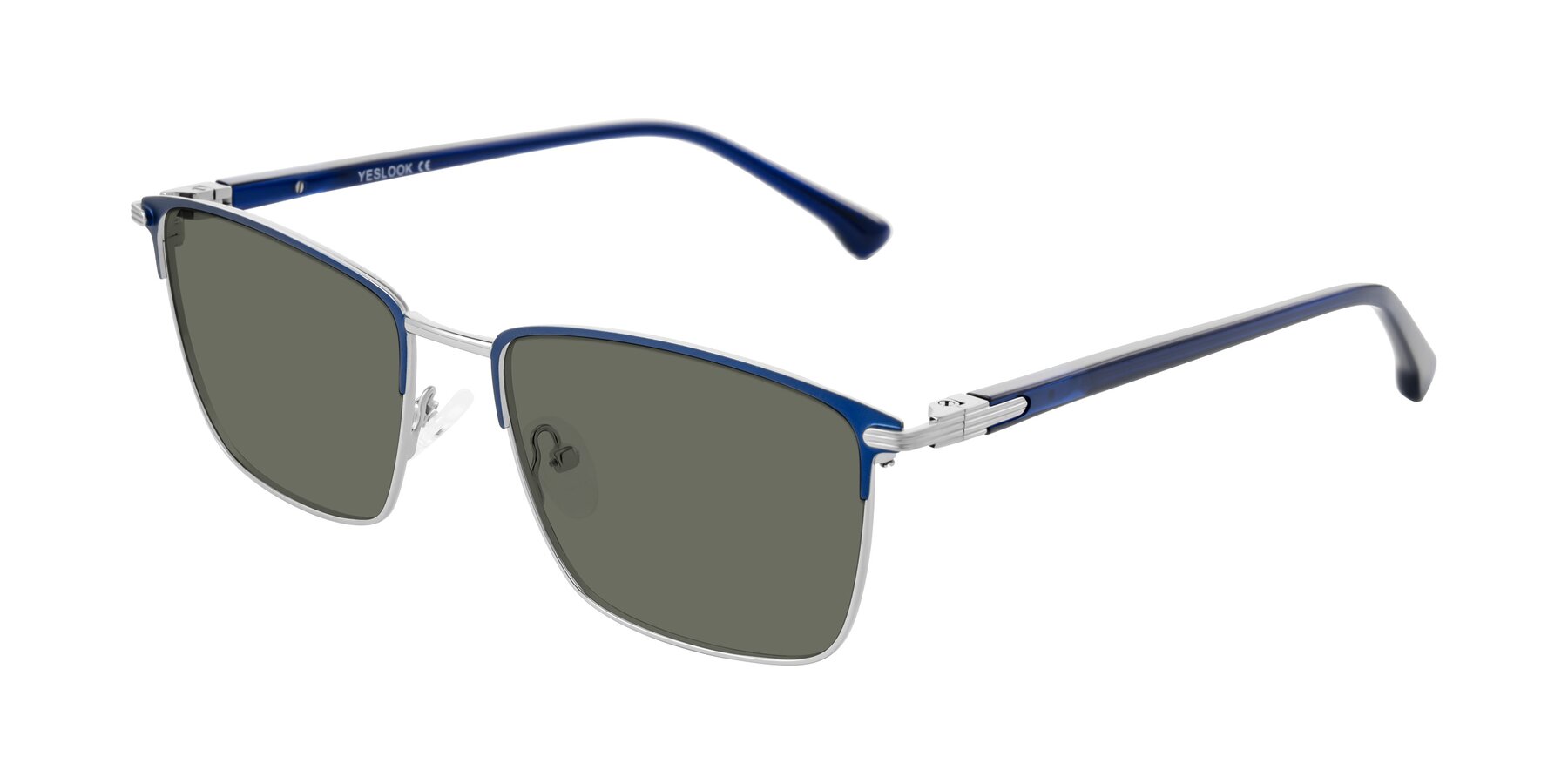 Angle of Casaku in Blue/Silver with Gray Polarized Lenses