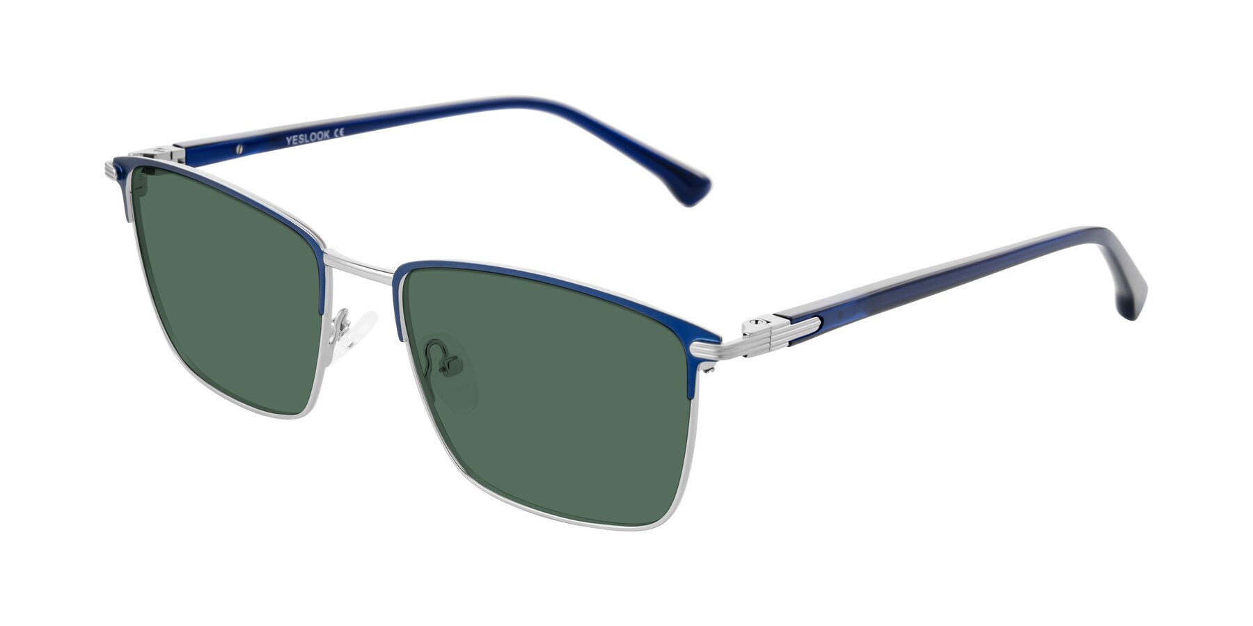 Angle of Casaku in Blue/Silver with Green Polarized Lenses