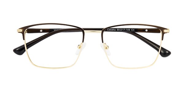 Front of Casaku in Coffee/Gold