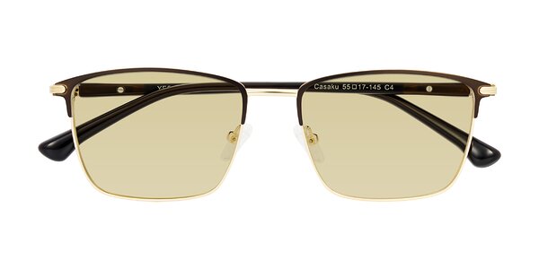 Front of Casaku in Coffee/Gold