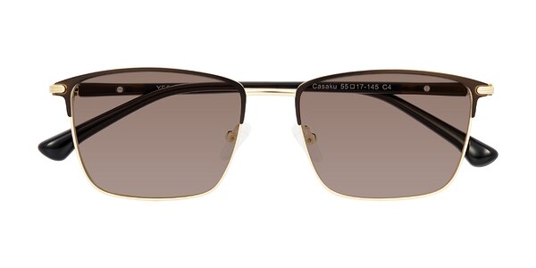 Front of Casaku in Coffee/Gold
