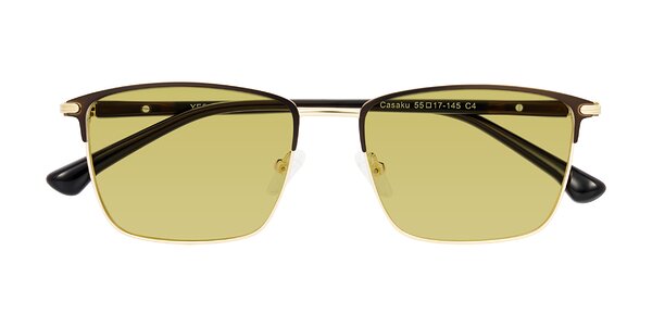 Front of Casaku in Coffee/Gold