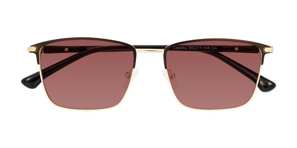 Front of Casaku in Coffee/Gold