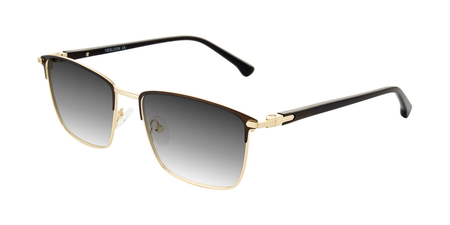 Angle of Casaku in Coffee/Gold with Gray Gradient Lenses