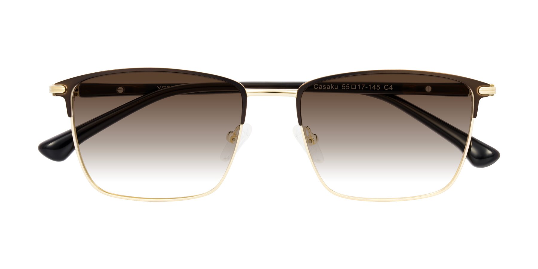 Folded Front of Casaku in Coffee/Gold with Brown Gradient Lenses