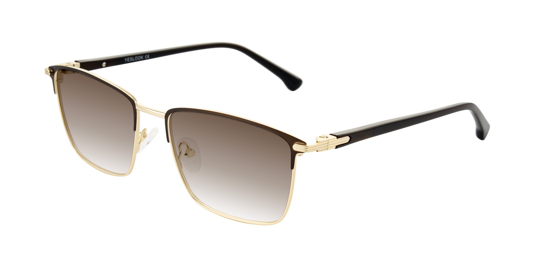 Angle of Casaku in Coffee/Gold with Brown Gradient Lenses