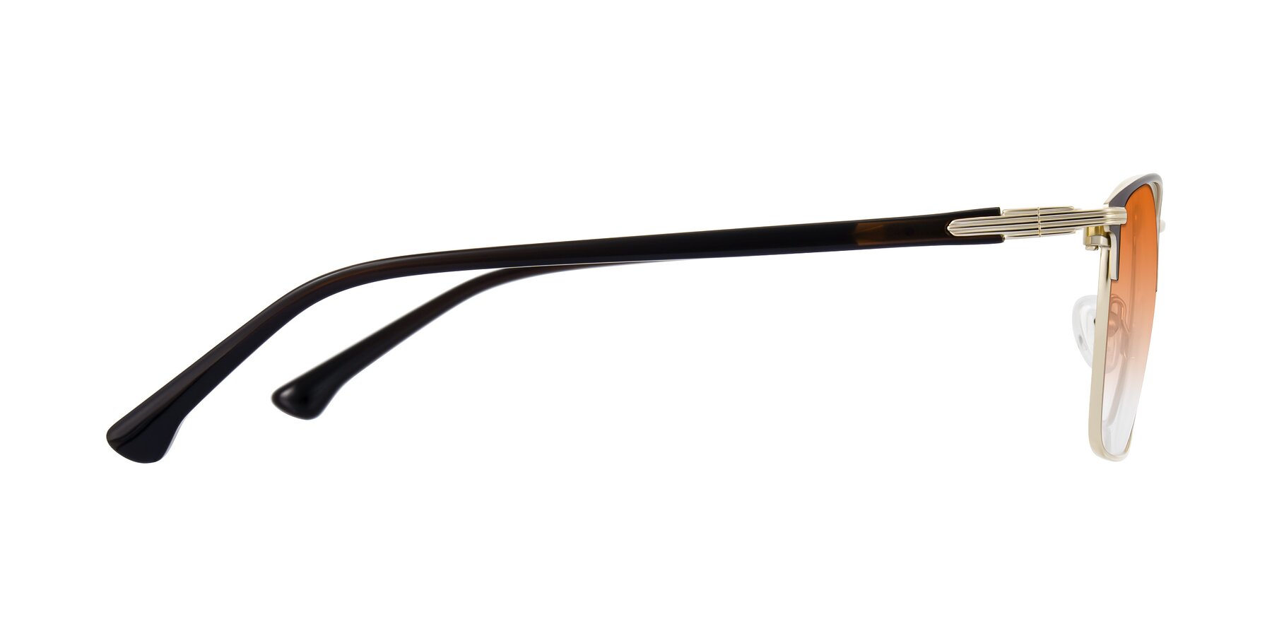 Side of Casaku in Coffee/Gold with Orange Gradient Lenses