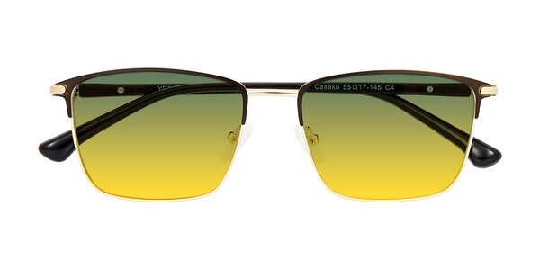 Front of Casaku in Coffee/Gold