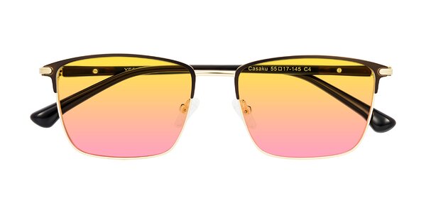 Front of Casaku in Coffee/Gold