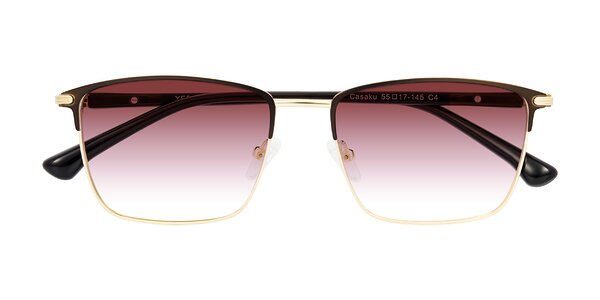 Front of Casaku in Coffee/Gold