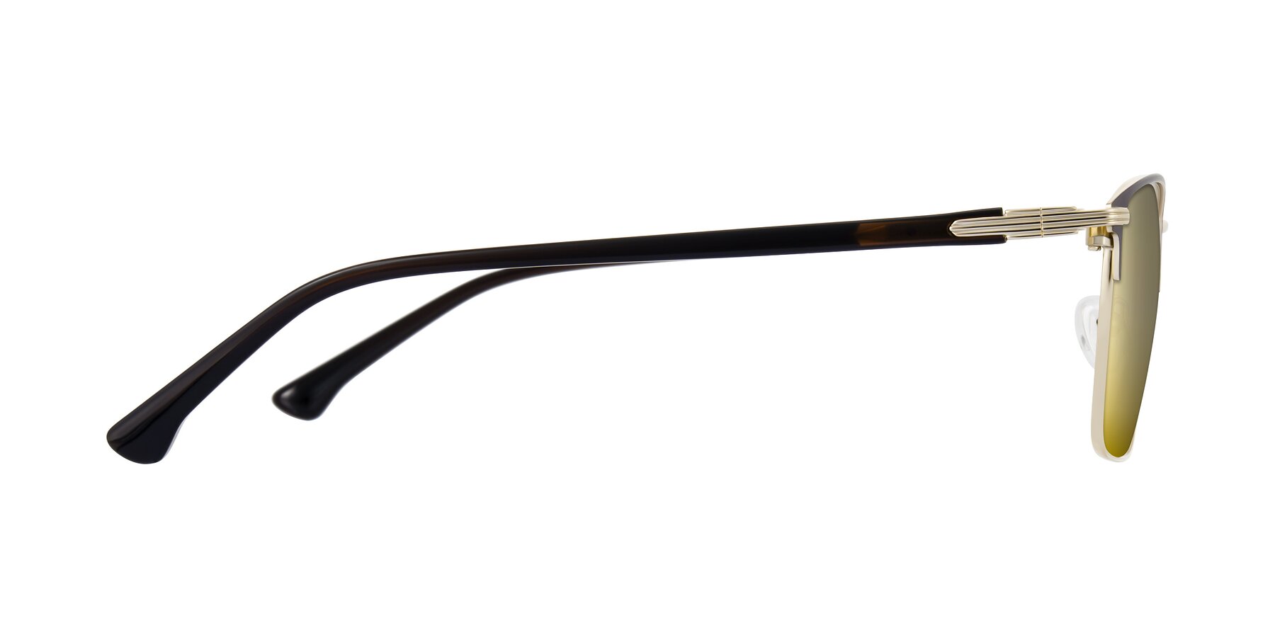 Side of Casaku in Coffee/Gold with Gold Mirrored Lenses
