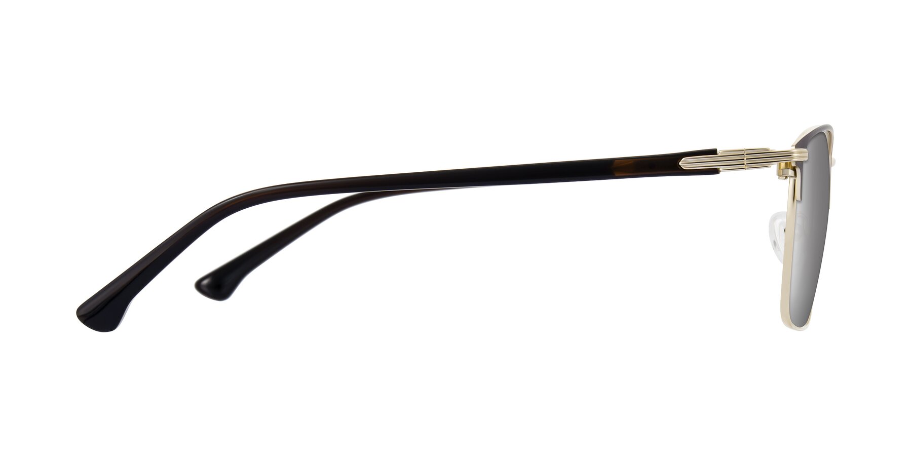 Side of Casaku in Coffee/Gold with Silver Mirrored Lenses