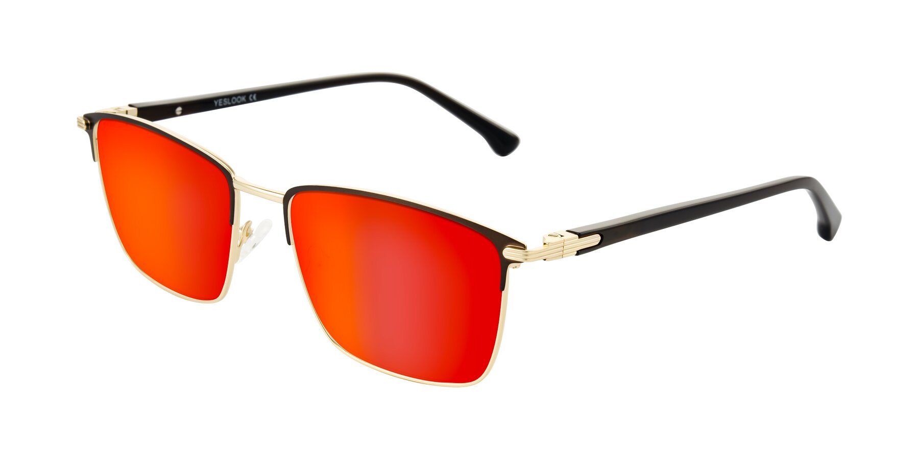 Angle of Casaku in Coffee/Gold with Red Gold Mirrored Lenses