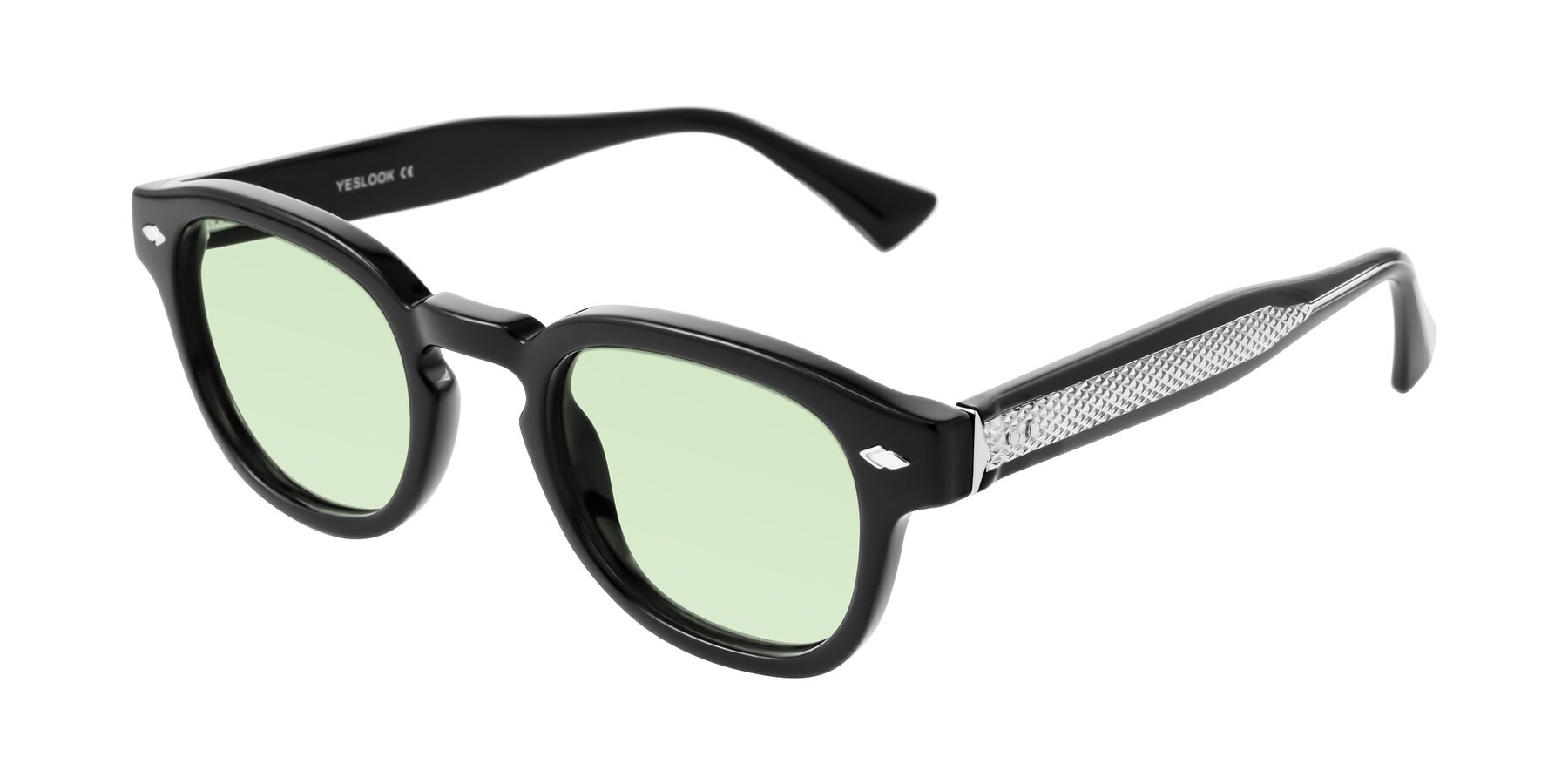 Angle of Sunny in Black with Light Green Tinted Lenses