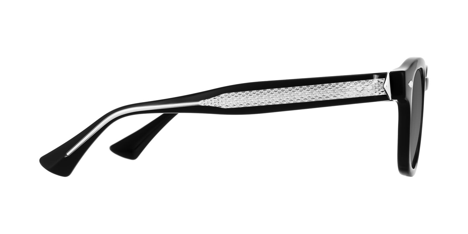 Side of Sunny in Black with Medium Gray Tinted Lenses