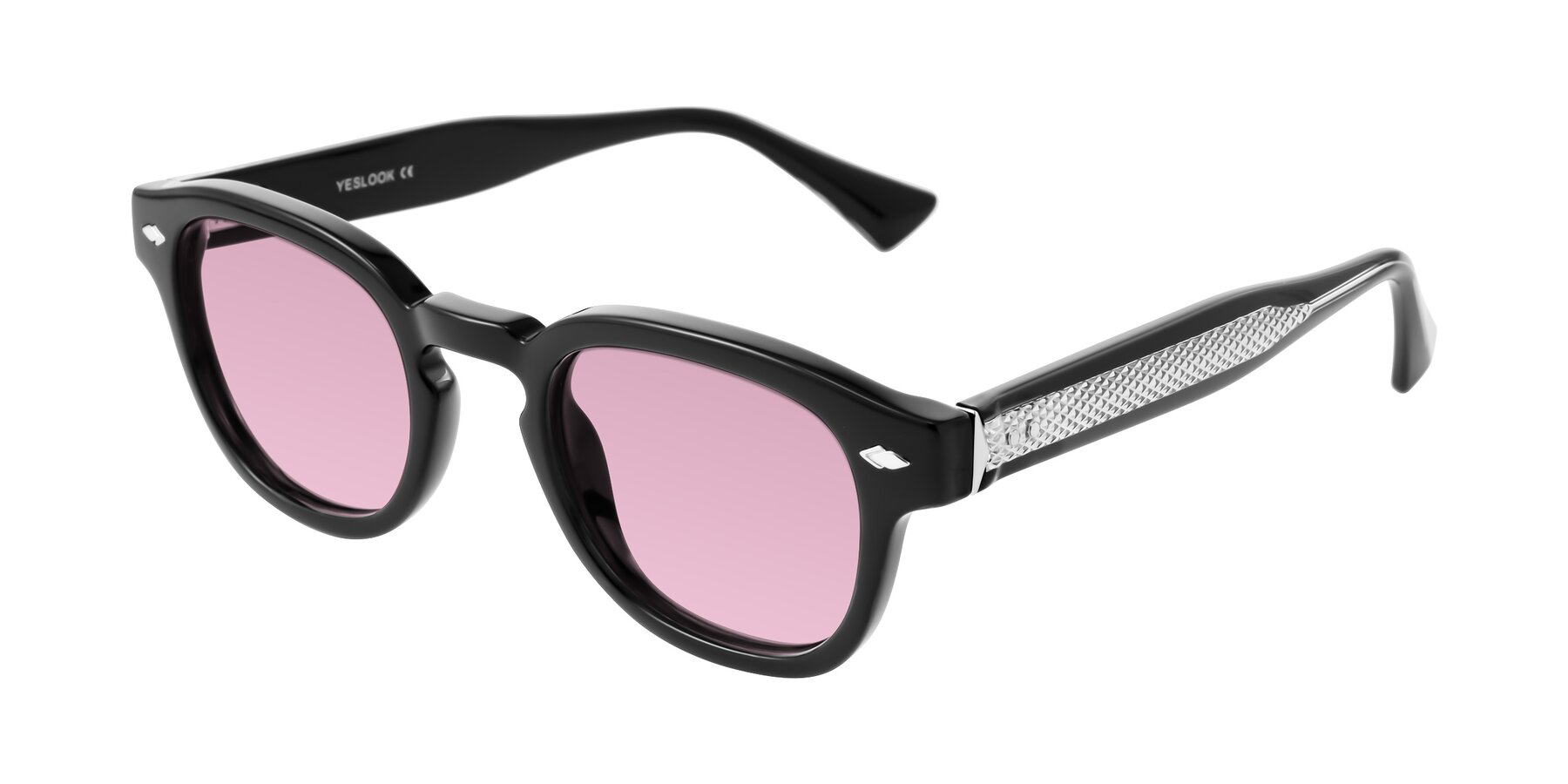 Angle of Sunny in Black with Light Wine Tinted Lenses