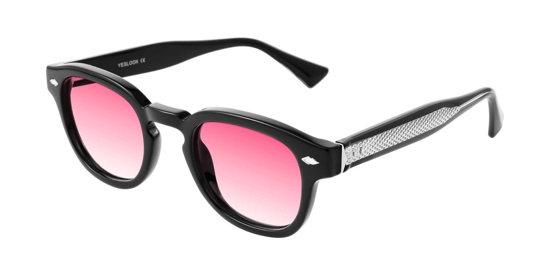 Angle of Sunny in Black with Pink Gradient Lenses