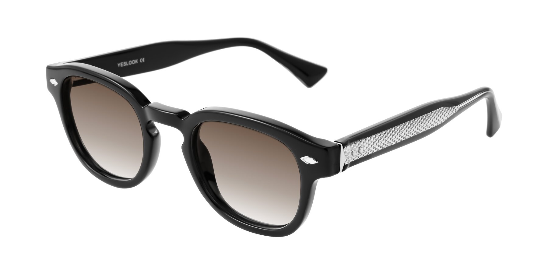 Angle of Sunny in Black with Brown Gradient Lenses