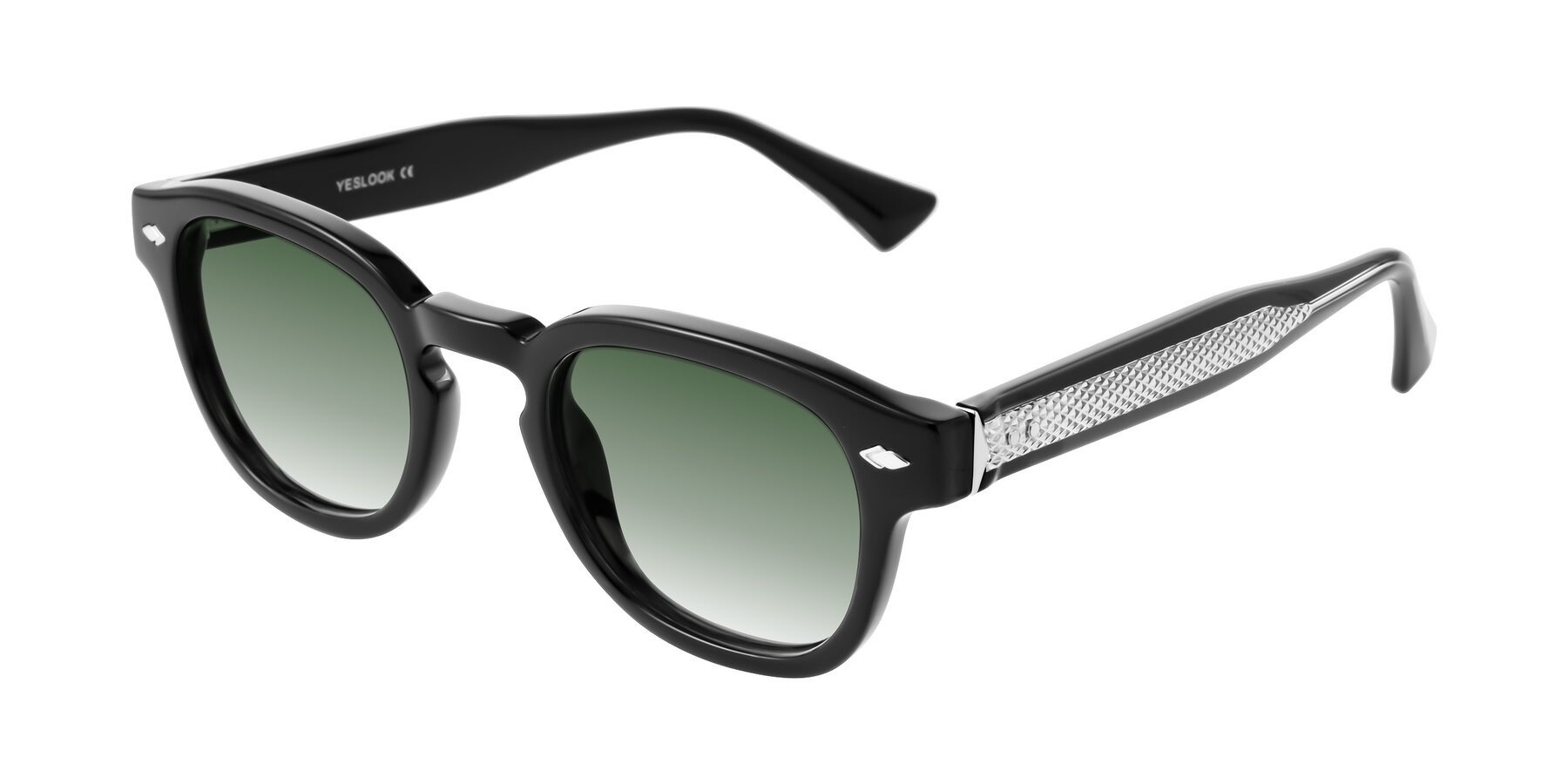 Angle of Sunny in Black with Green Gradient Lenses
