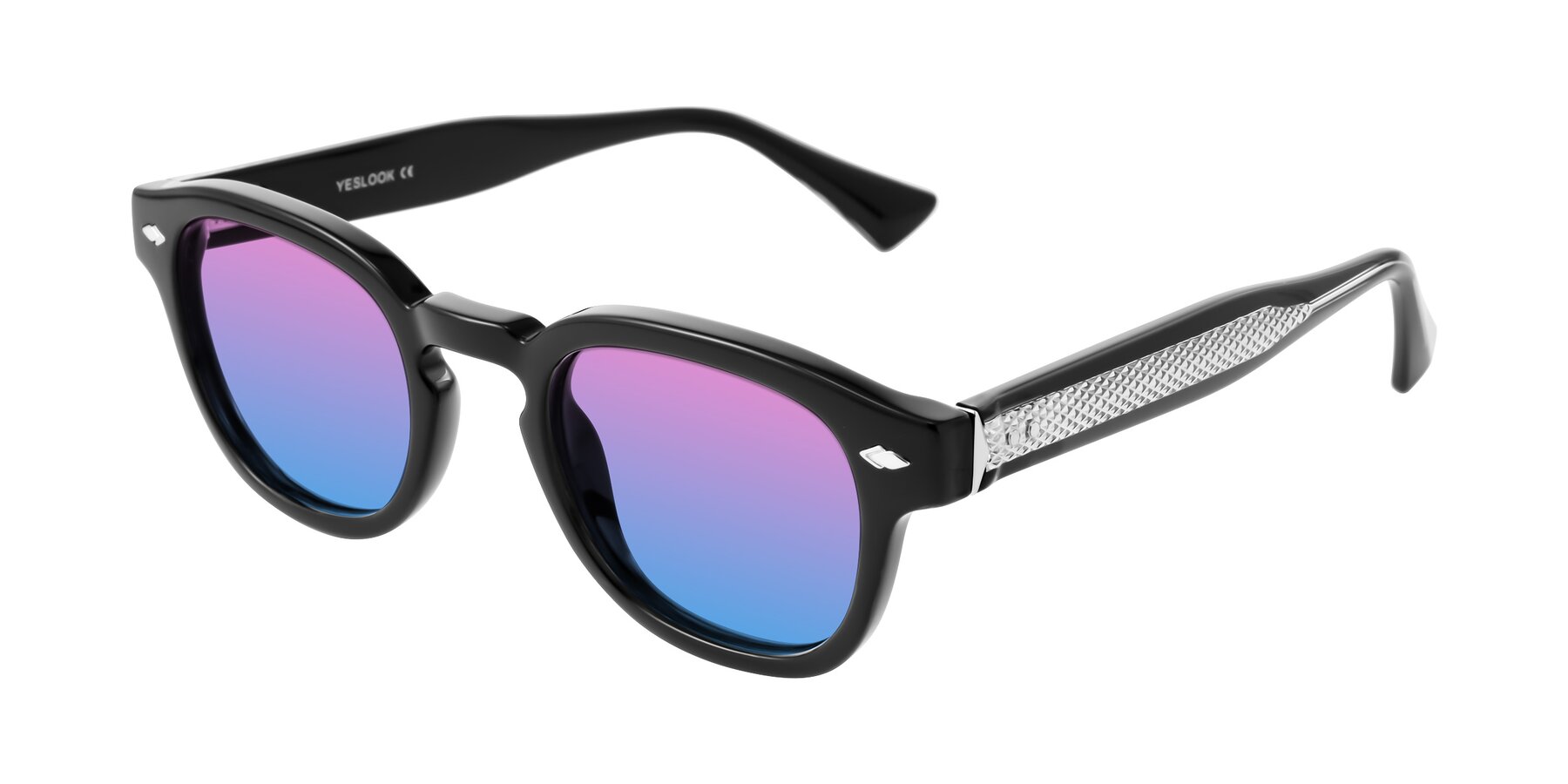 Angle of Sunny in Black with Pink / Blue Gradient Lenses