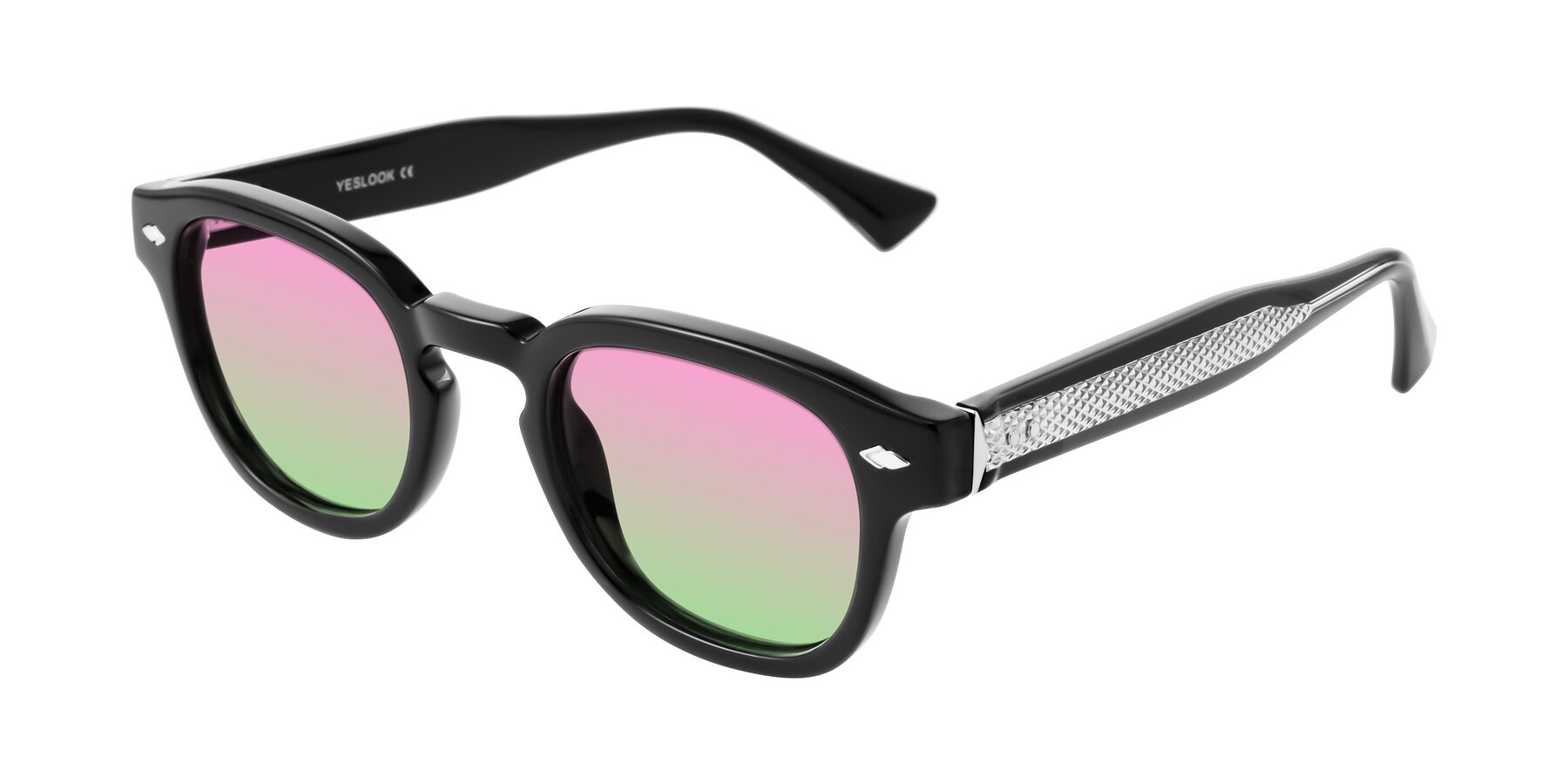 Angle of Sunny in Black with Pink / Green Gradient Lenses
