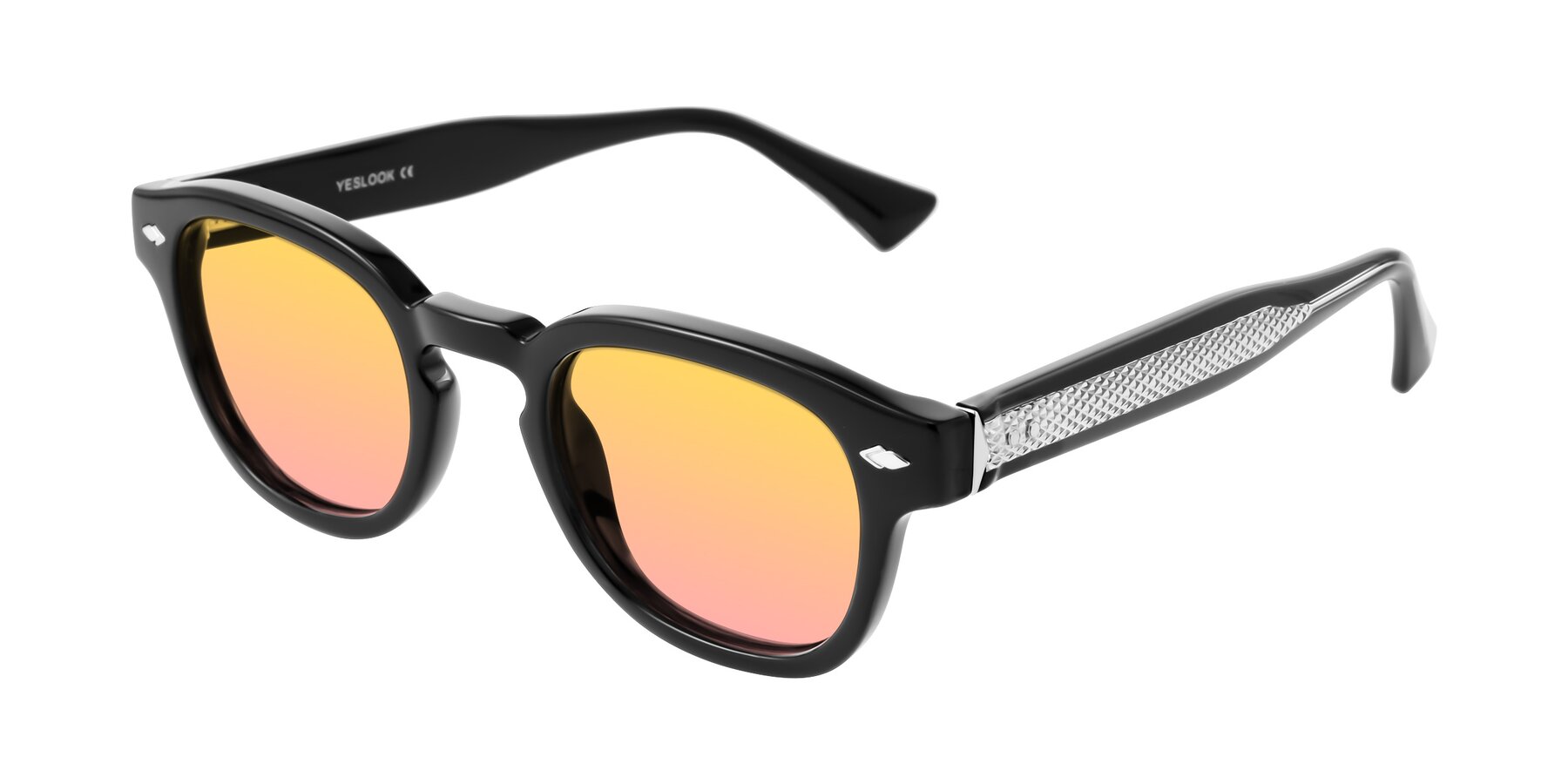 Angle of Sunny in Black with Yellow / Pink Gradient Lenses