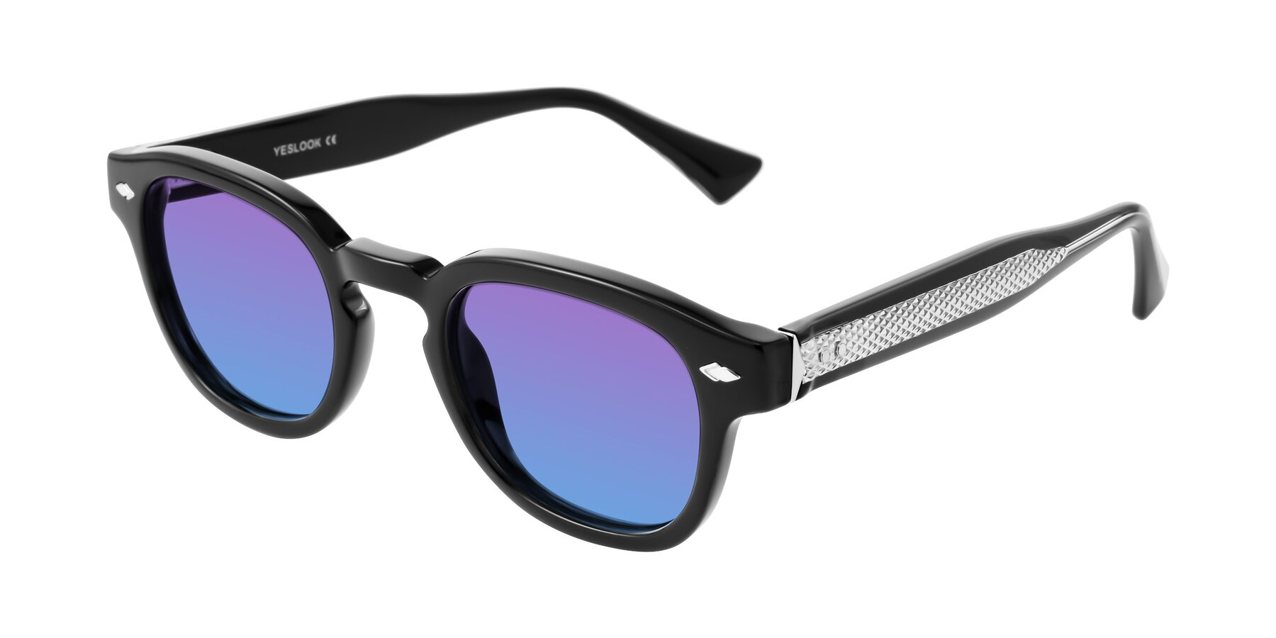 Angle of Sunny in Black with Purple / Blue Gradient Lenses
