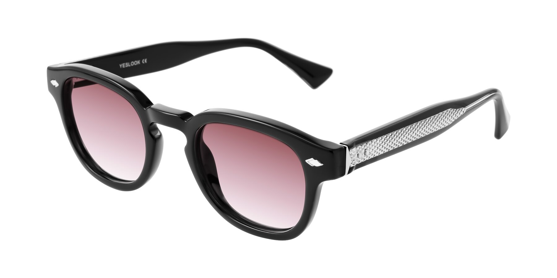 Angle of Sunny in Black with Garnet Gradient Lenses