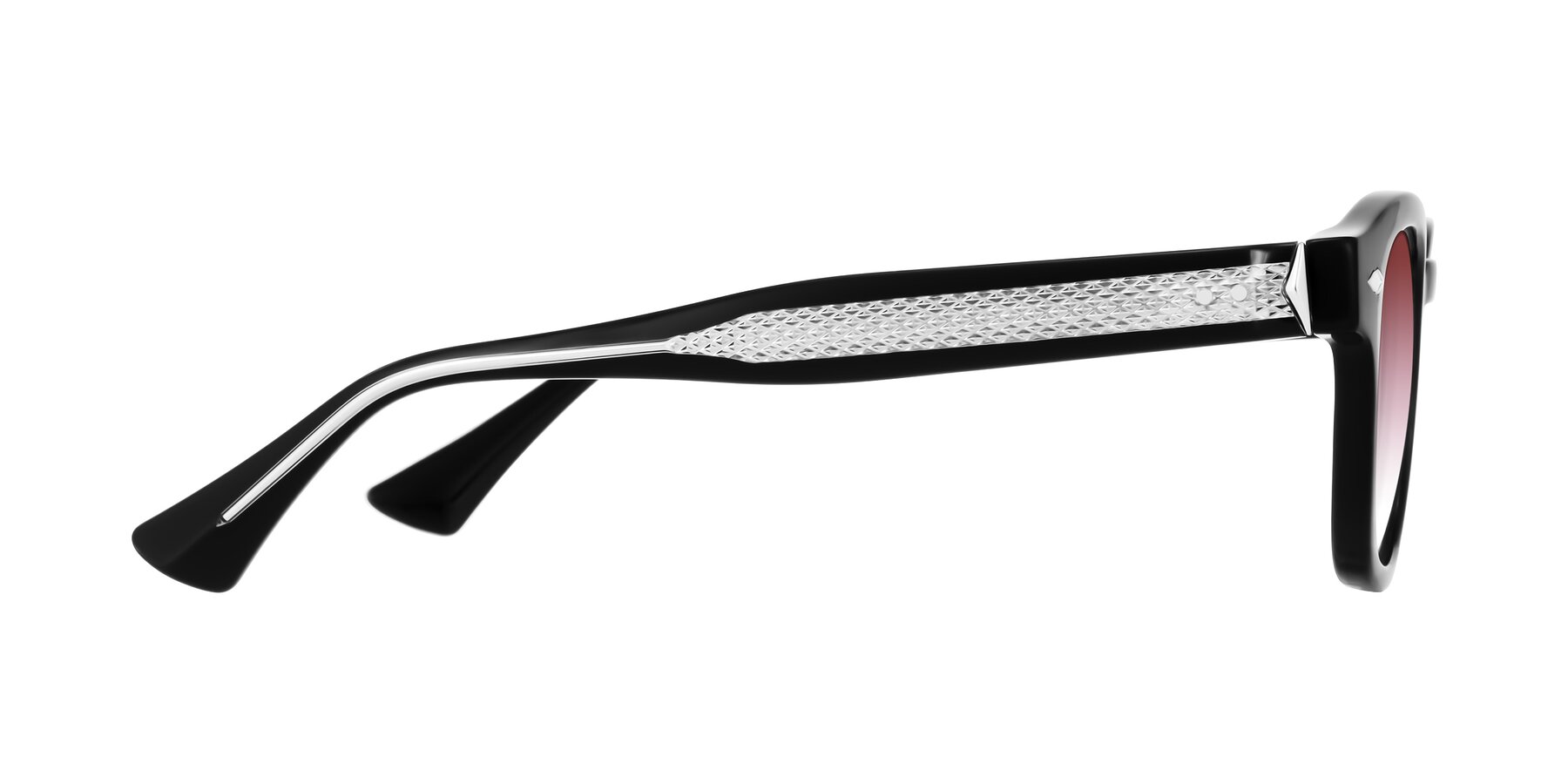 Side of Sunny in Black with Garnet Gradient Lenses