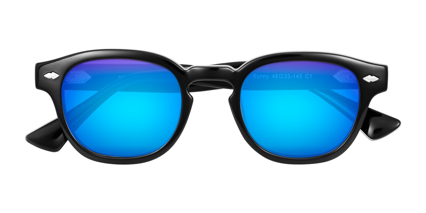 Sunny - Black Flash Mirrored Sunglasses