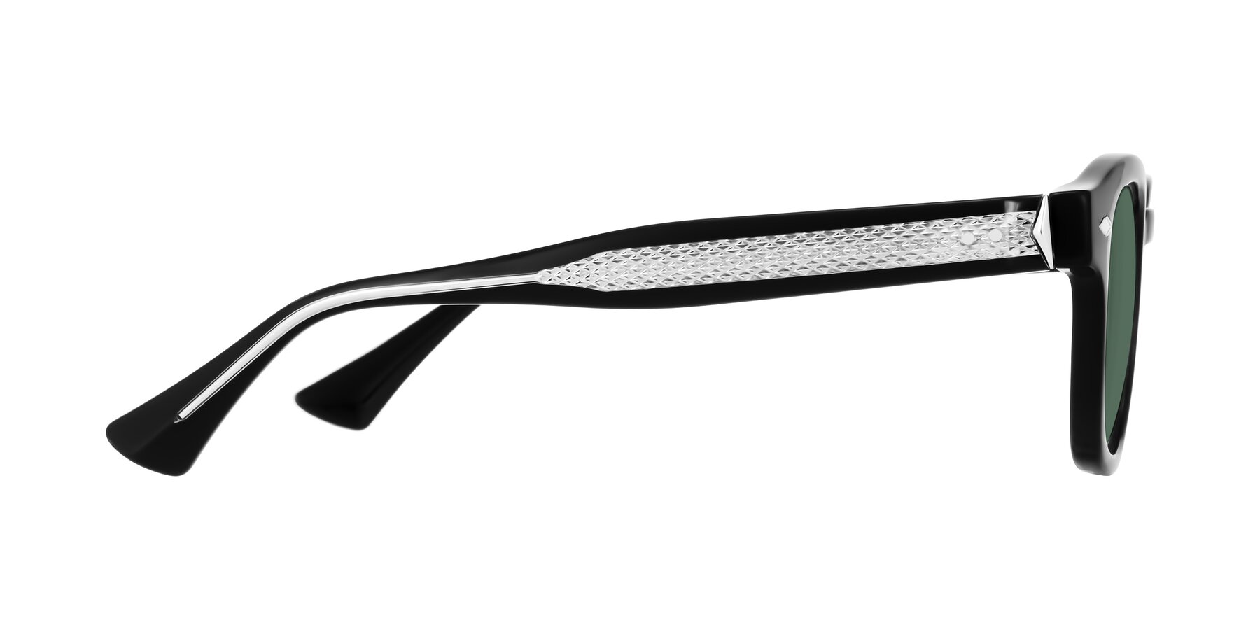 Side of Sunny in Black with Green Polarized Lenses
