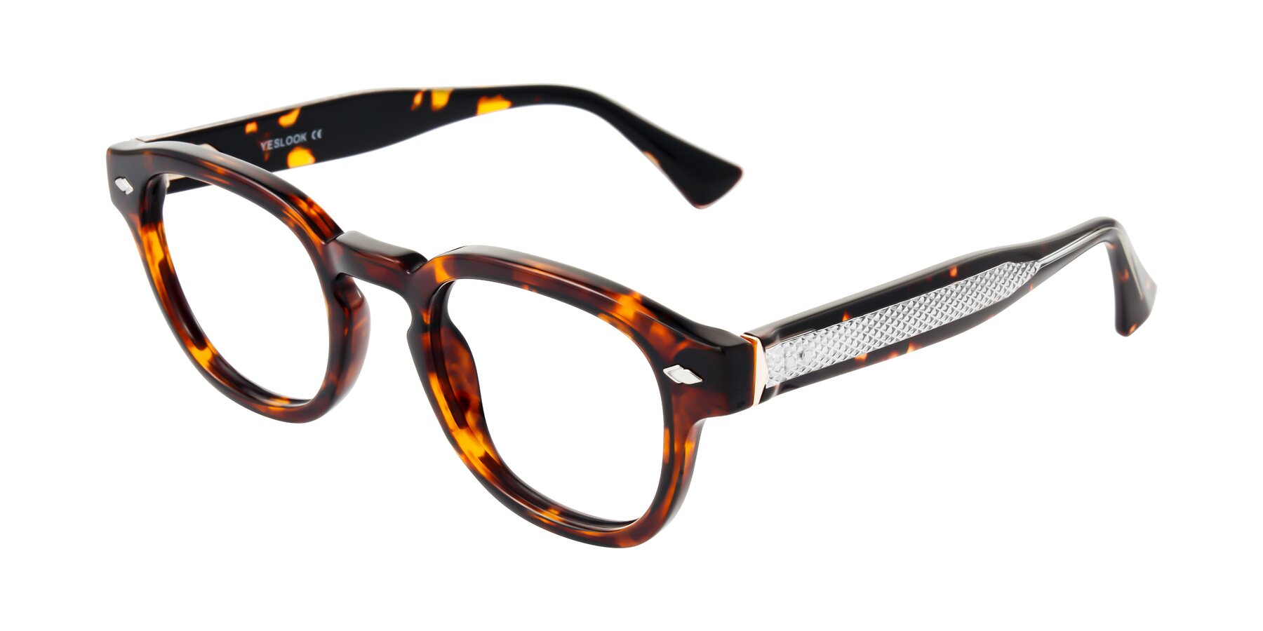 Angle of Sunny in Tortoise with Clear Eyeglass Lenses
