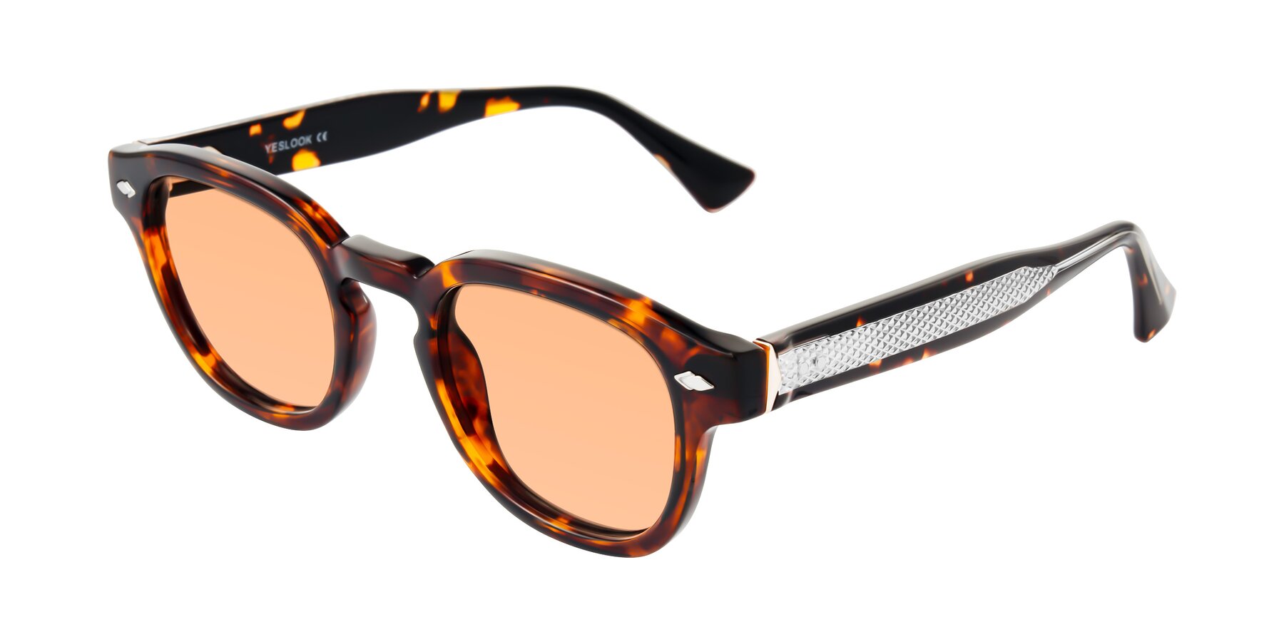 Angle of Sunny in Tortoise with Light Orange Tinted Lenses