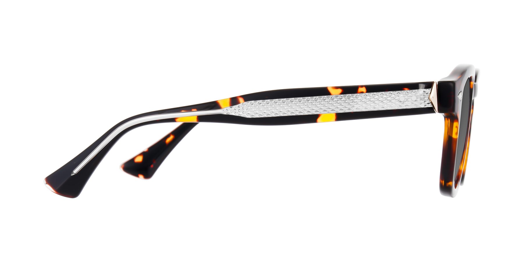 Side of Sunny in Tortoise with Medium Gray Tinted Lenses