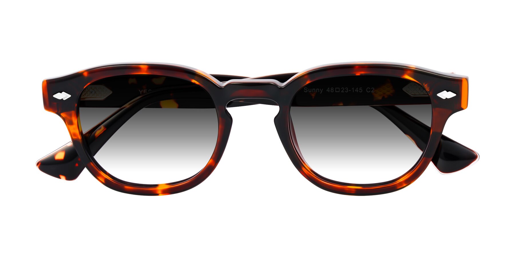 Folded Front of Sunny in Tortoise with Gray Gradient Lenses