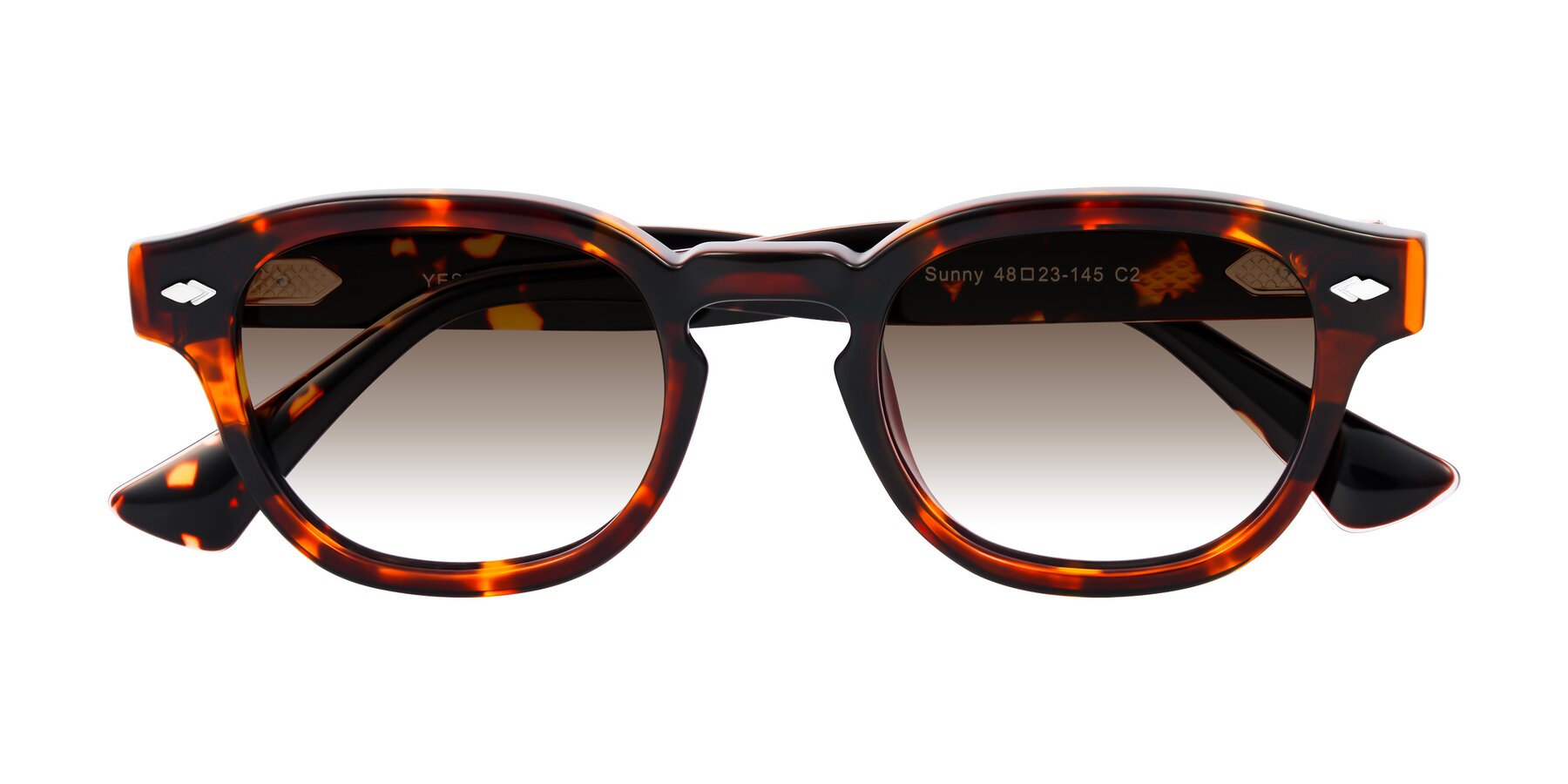 Folded Front of Sunny in Tortoise with Brown Gradient Lenses