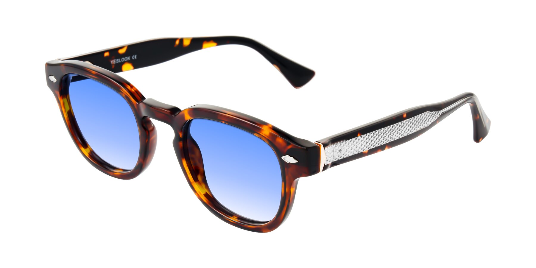 Angle of Sunny in Tortoise with Blue Gradient Lenses