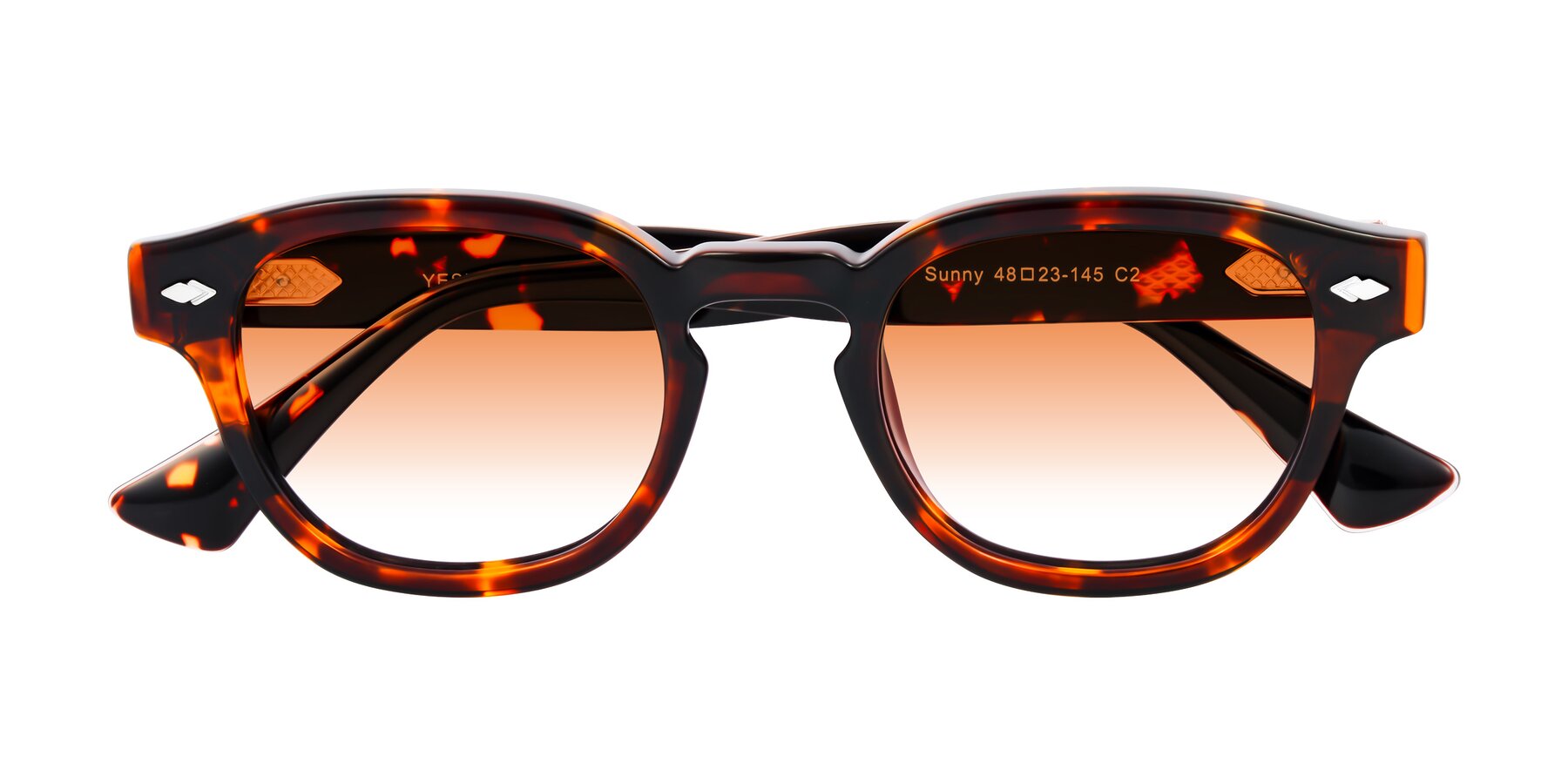 Folded Front of Sunny in Tortoise with Orange Gradient Lenses
