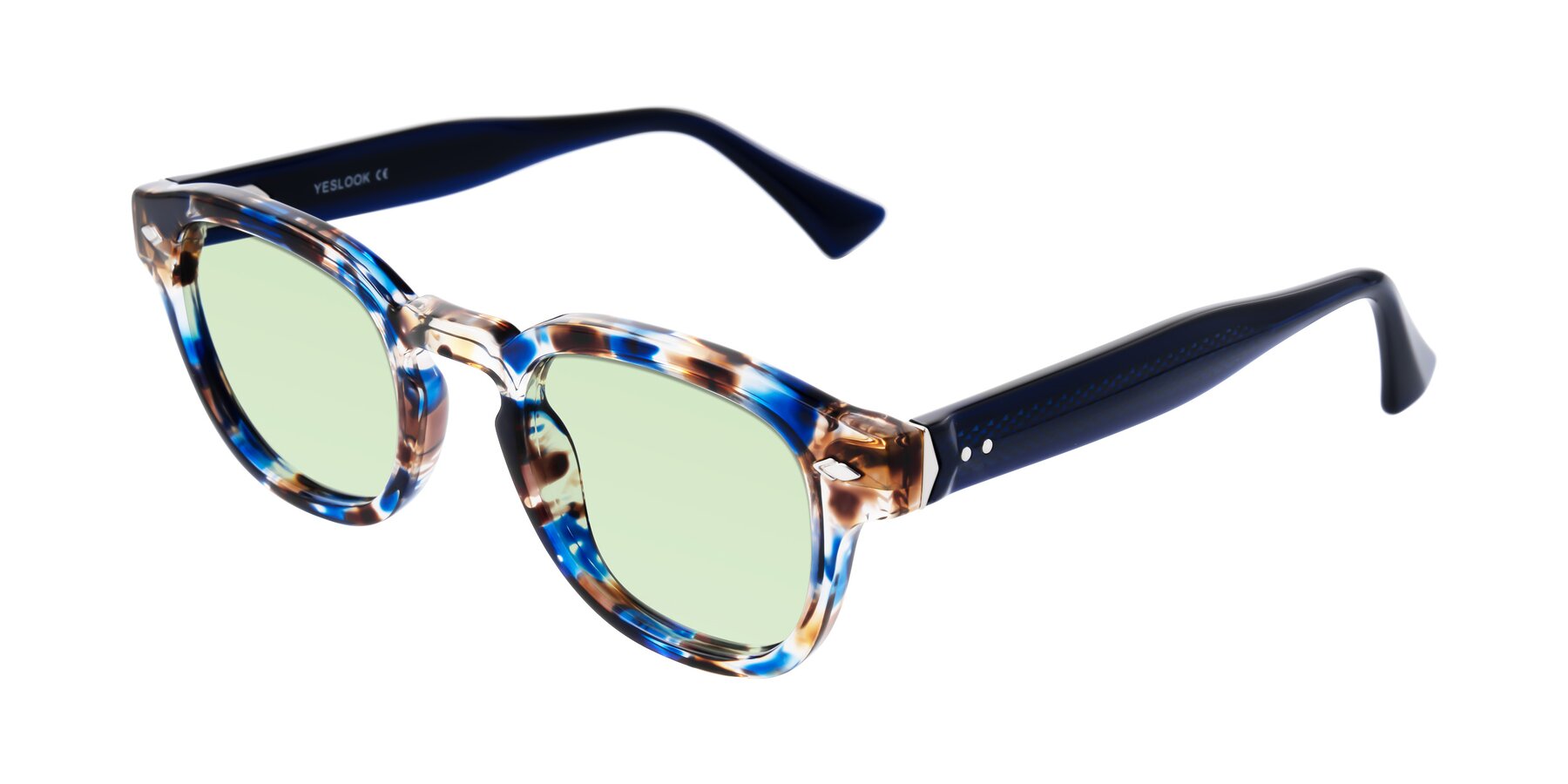 Angle of Sunny in Jellyfish Tortoise with Light Green Tinted Lenses