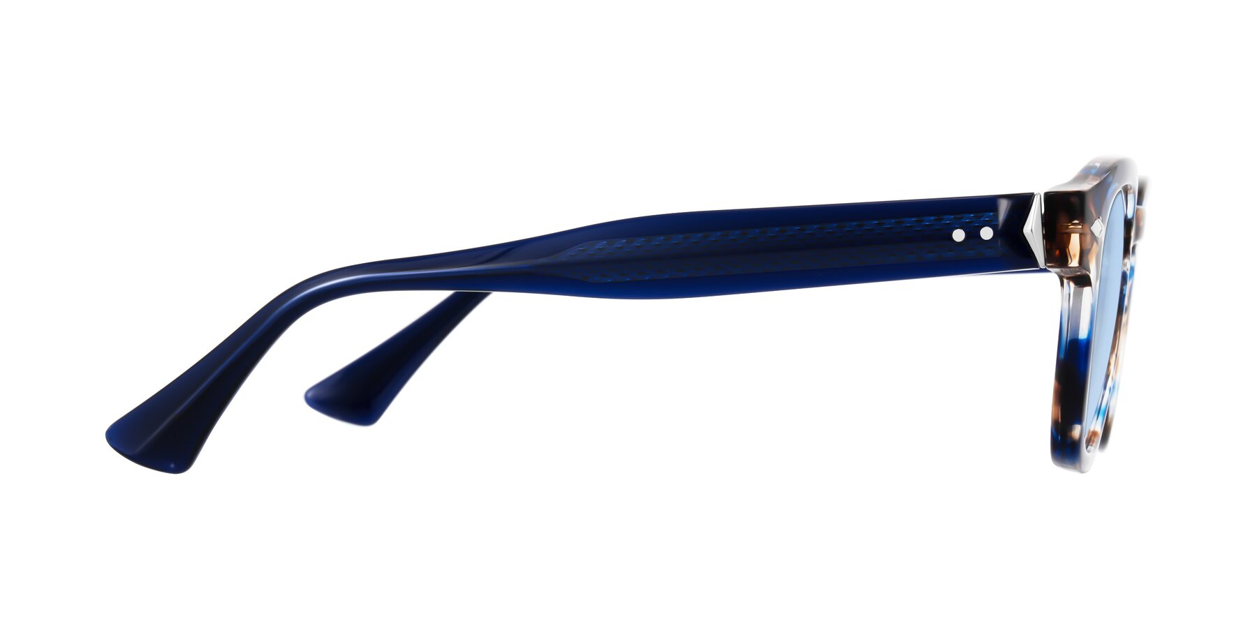 Side of Sunny in Jellyfish Tortoise with Light Blue Tinted Lenses