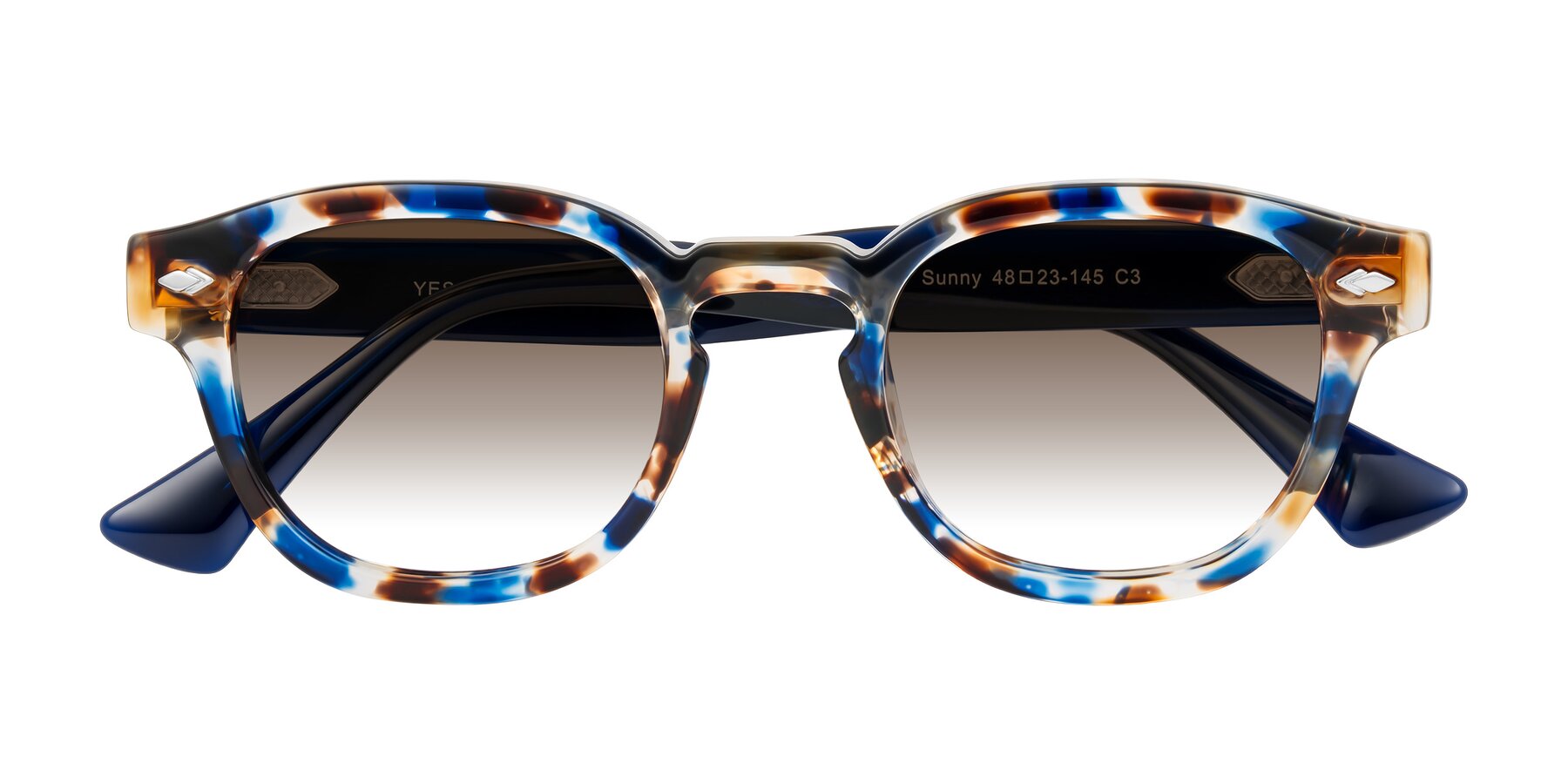 Folded Front of Sunny in Jellyfish Tortoise with Brown Gradient Lenses