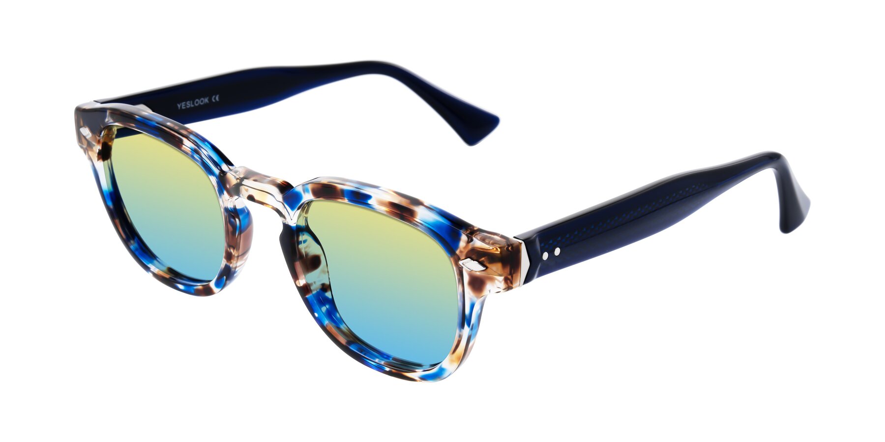 Angle of Sunny in Jellyfish Tortoise with Yellow / Blue Gradient Lenses