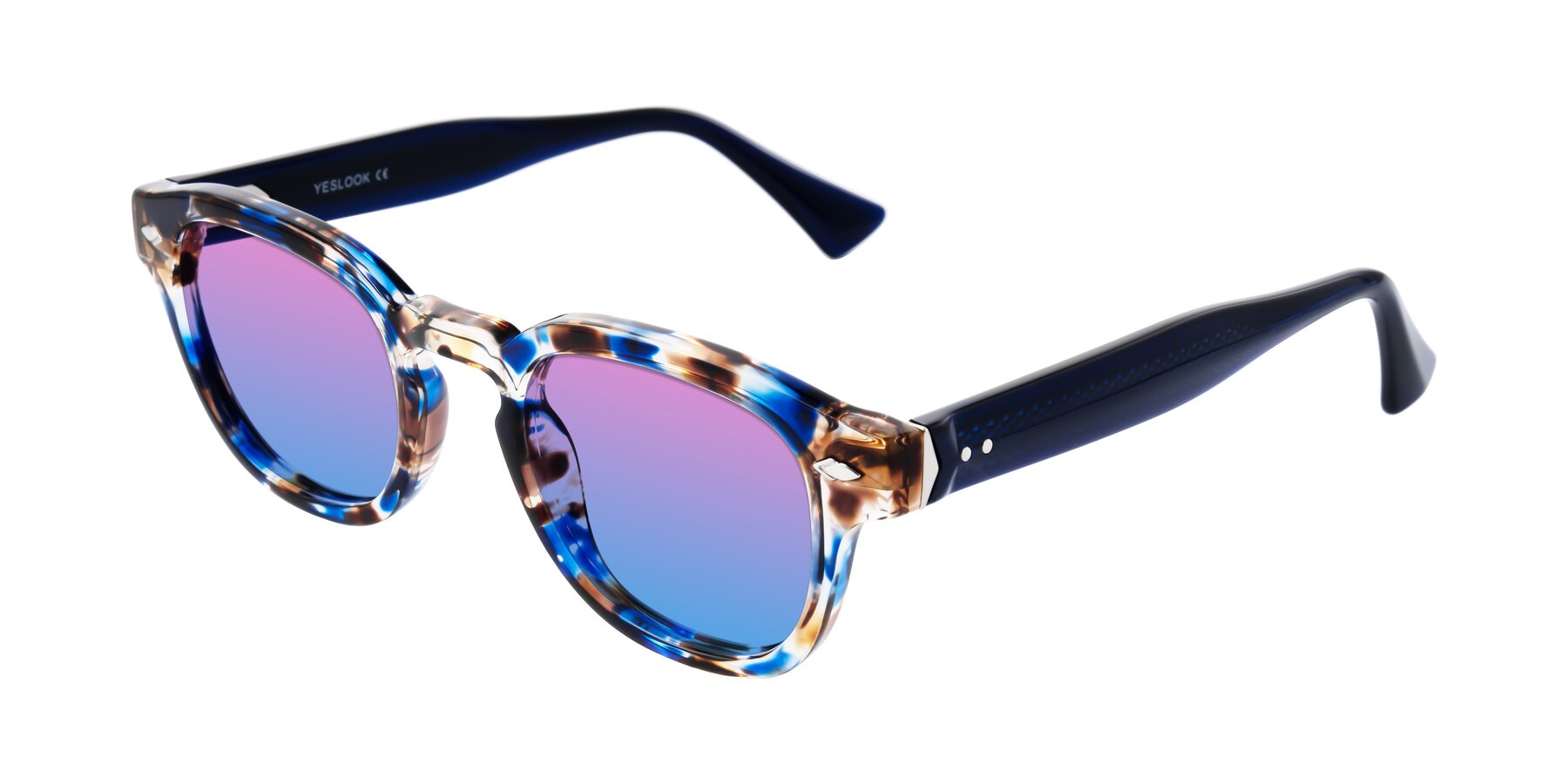 Angle of Sunny in Jellyfish Tortoise with Pink / Blue Gradient Lenses