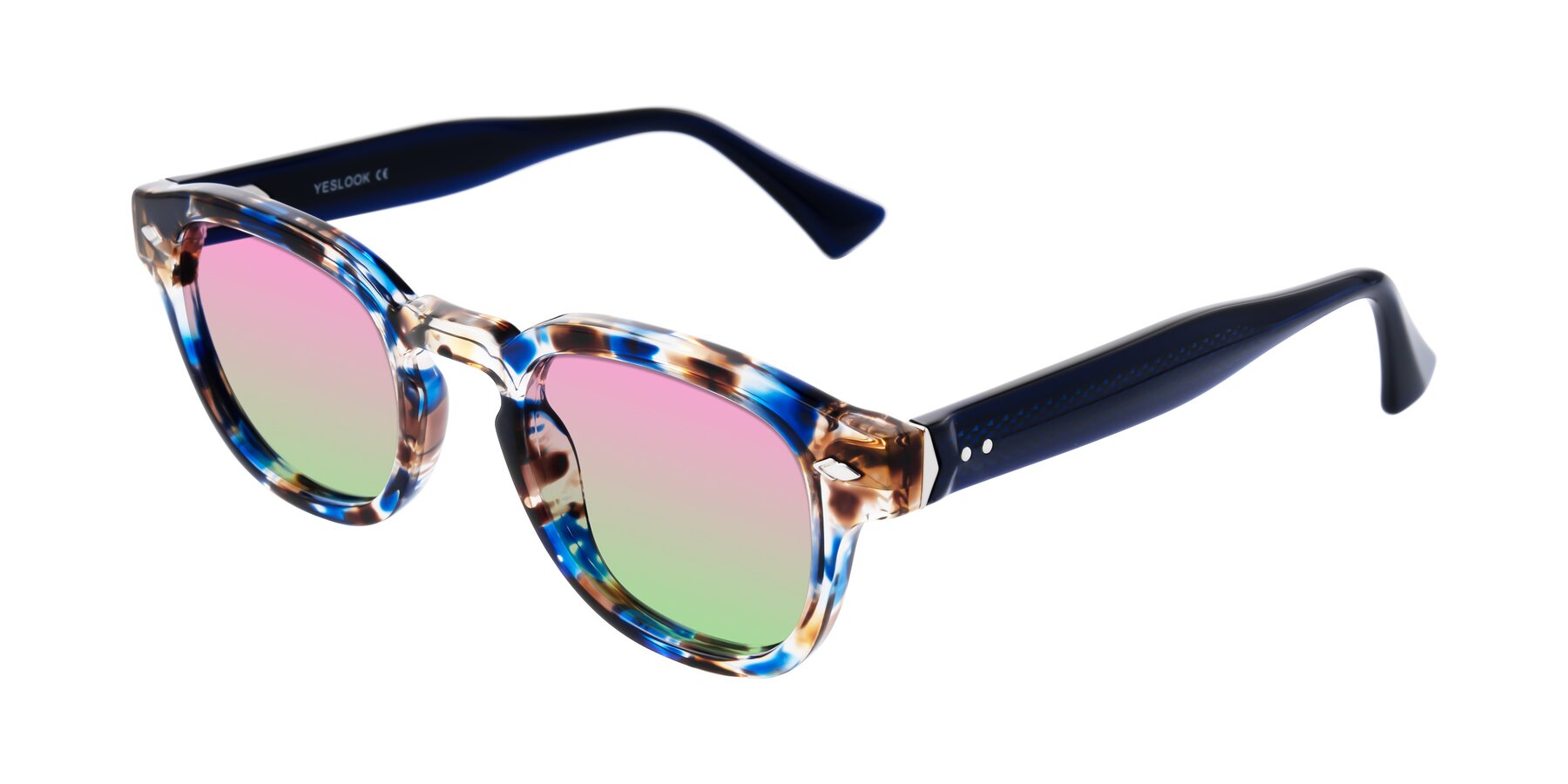 Angle of Sunny in Jellyfish Tortoise with Pink / Green Gradient Lenses