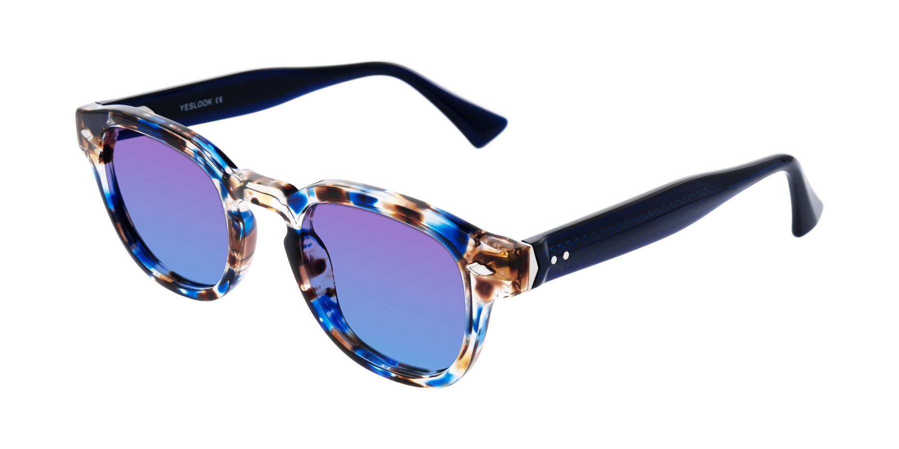 Angle of Sunny in Jellyfish Tortoise with Purple / Blue Gradient Lenses