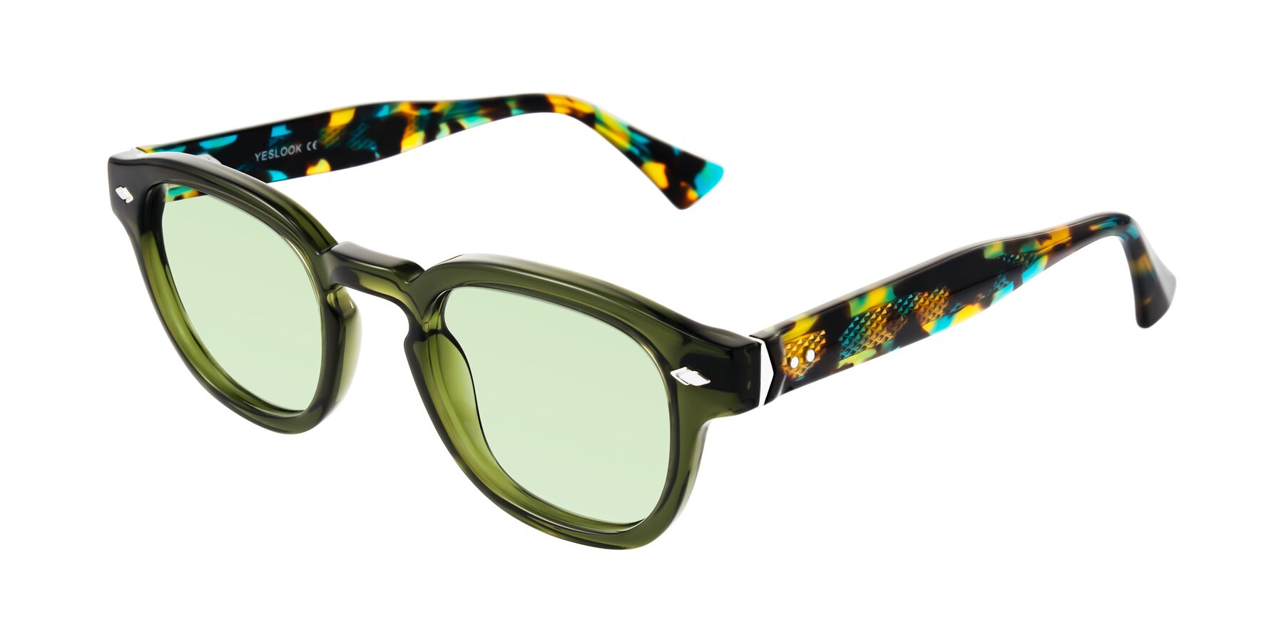 Angle of Sunny in Green with Light Green Tinted Lenses