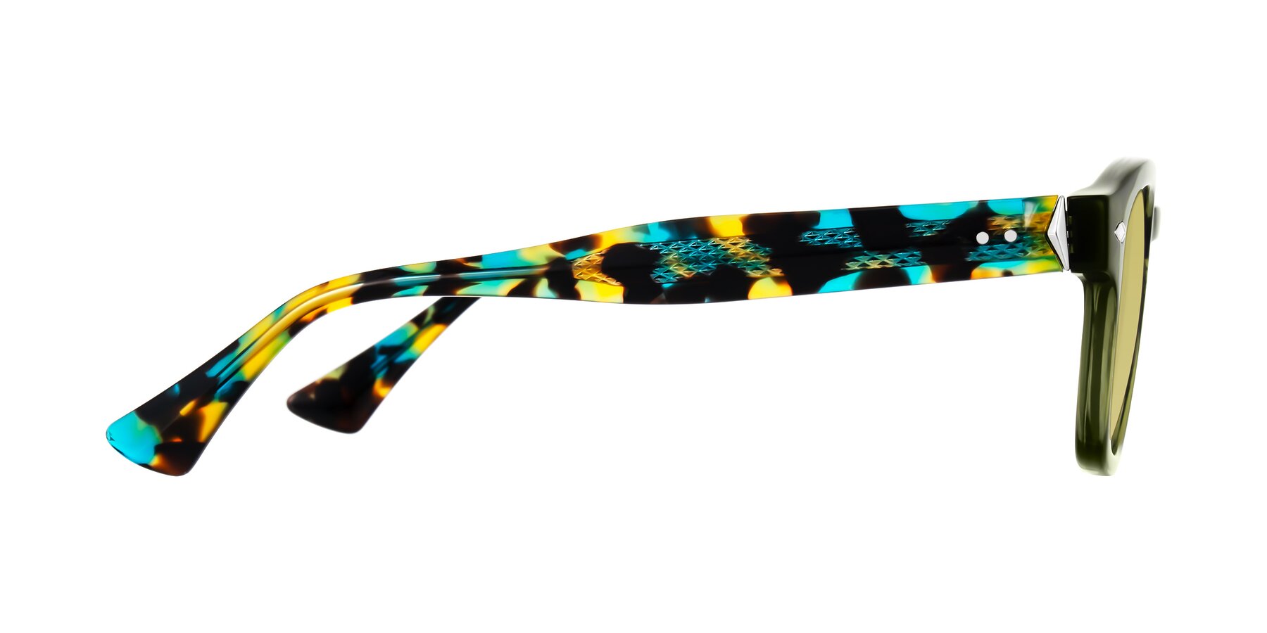 Side of Sunny in Green with Medium Champagne Tinted Lenses